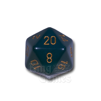Large D20 - Opaque Dusty Blue/Gold