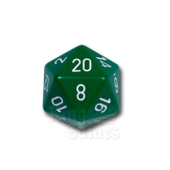 Large D20 - Opaque Green/White